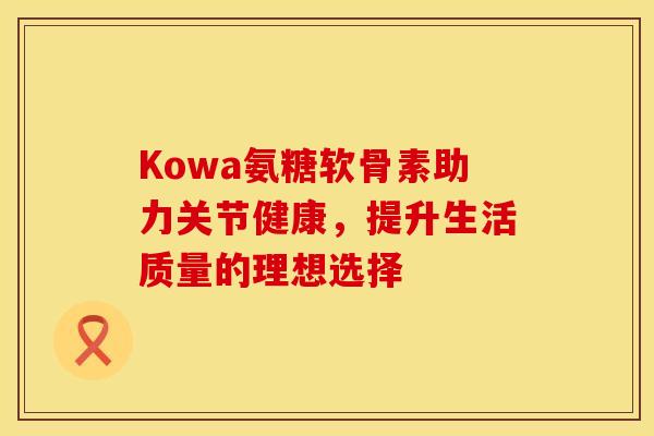 Kowa氨糖软骨素助力关节健康，提升生活质量的理想选择