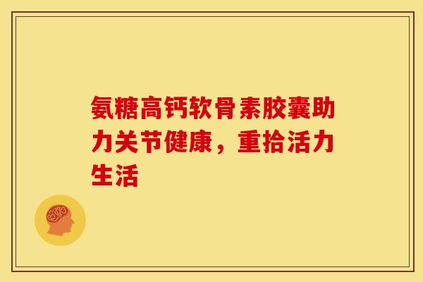 氨糖高钙软骨素胶囊助力关节健康，重拾活力生活